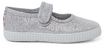 Pisamonas Ballerine con Cinturino Glitter Chiusura A Strappo Misurare 26 Colore Argento