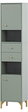 Schildmeyer Ando Hochschrank 154249, Pistazie/Gold, 40,3 x 33 x 181,6 cm