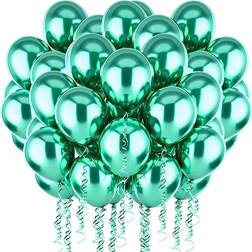 PuretéavHom 60 Stück Luftballons Grün Helium Ballons 12 Zoll Luftballon Latexballons Metallic Luftballons für Geburtstagsdeko Babyparty Hochzeit Taufe Deko Partydeko