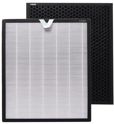 PUREBURG Vital 100S-RF Replacement Filters Compatible with LEVOIT Vital 100S Smart True HEPA Air Purifier,2-Pack H13 HEPA Activated carbon