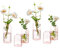 Hewory Kleine Vasen für Tischdeko: 6er Rosa Deko Vase Rosa Glaszylinder Vase Glas, Klein Glasvase Rund Zylinder Vasen Set, Modern Klein Blumenvase Glas für Wohnzimmer Hochzeit Party