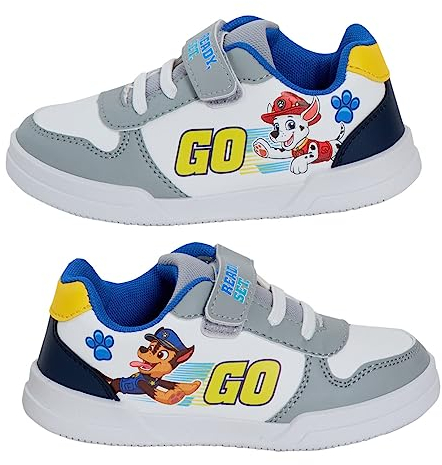 Paw Patrol Jungen Sport-Turnschuhe Kinder Easy Touch Fasten Pumps Chase Marshall Schuhe Sneaker, grau, 24 EU