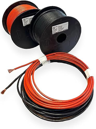 Single Core Stranded Copper Cable 6mm² 50 AMP | 8.5mm² 63 AMP Rated 12V 24V Thin Wall Wire (Black 8,5mm², 5 Metre Coil)