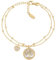 Amen Bracciale doppio con Albero della Vita e Cuore in argento 925 dorato con Zirconi lunghezza 16+3 cm BR2ALCUG