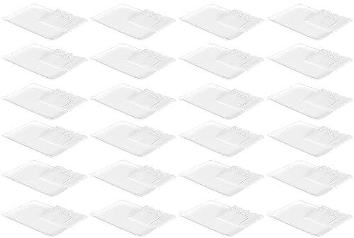 Acan Tradineur - Pack de 24 Bandejas con blonda Rectangular - Especial para Fiestas o Celebraciones - Material reciclable - 31 x 38 cm - Color Blanco