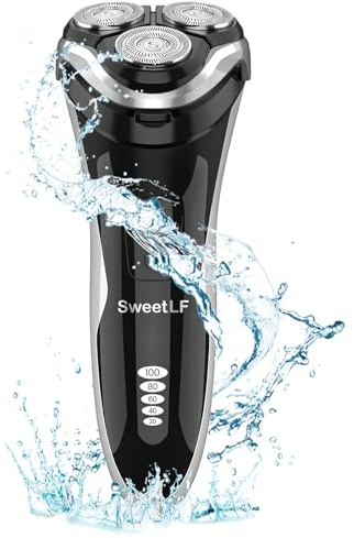 SweetLF [2024 Neu] Rasierer Herren Elektrisch, Nass- & Trockenrasierer Rasierapparat mit Einziehbarer Bartschneider 100% Wasserdicht Elektrorasierer für Männer