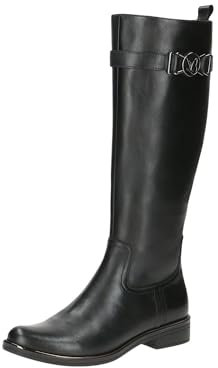 CAPRICE Damen Hohe Stiefel mit Absatz aus Leder Elegant, Schwarz (Black Nappa), 36.5 EU