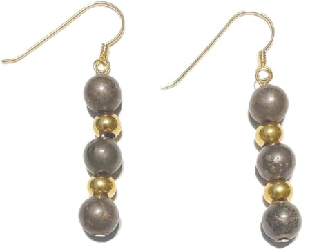 Pyrit Edelstein Gold Ohrringe Ohrhänger 925 Echtsilber oder Chirurgenstahl MaterialType1 Vergoldete Ohrstecker Sterlingsilber