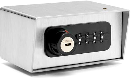 masunt Schlüsseldepot 440 M Code | Hochwertiger Schlüsselsafe mit Zahlenschloss | Aufbruchsicher | Für Außenbereich | Kompakte Größe | Edelstahl | Silber (V4A Edelstahl - extra korrosionsbeständig)