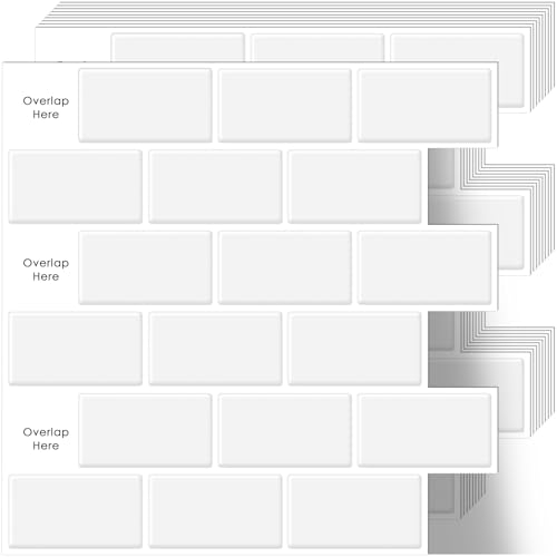 Pannelli Decorativi per Pareti Bagno Piastrelle Adesive Cucina Autoadesive Fai Da Te Pannelli Adesivi Carta da Parati 3d Autoadesivi Piastrelle, Impermeabili, Effetto Muratura Rivestimento Parete