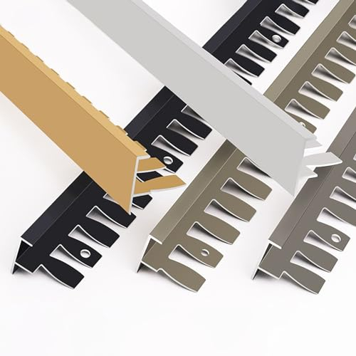Fliesenleisten Lang 135CM*2 Stück Fliesen Abschlussleiste F-Profil Fugenprofil FüR Keramikfliesen, BöDen, TäFelungen(Champagne,M)