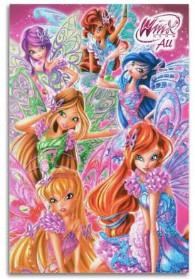 GOUYOONL Winx Club Anime-Poster, dekoratives Gemälde, Leinwand, Wandposter und Kunstdruck, moderne Familienschlafzimmer-Dekoration, Poster, 20 x 30 cm