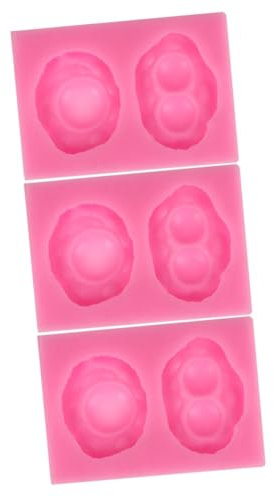 ABOOFAN 3 Piezas molde huevo frito planchas de asar planchas para asar molde en forma de huevo pastel en forma de huevo molde de silicona molde de adorno molde inverso gel de sílice rosa