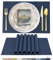 ARTAND Platzsets Abwaschbar 8er Set Vinyl Tischsets für Esstisch Küchen Platzset Dauerhaft PlatzdeckenTischzubehör -8er Set, 02 Marine Blau
