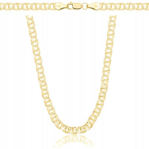 AMAR OPRAVA ketten für herren silber 925 mit gold 585, Kette herren massive königskette, breite 4,6 mm - 45 cm, herren schmuck, italienische Qualität, goldene kette herren