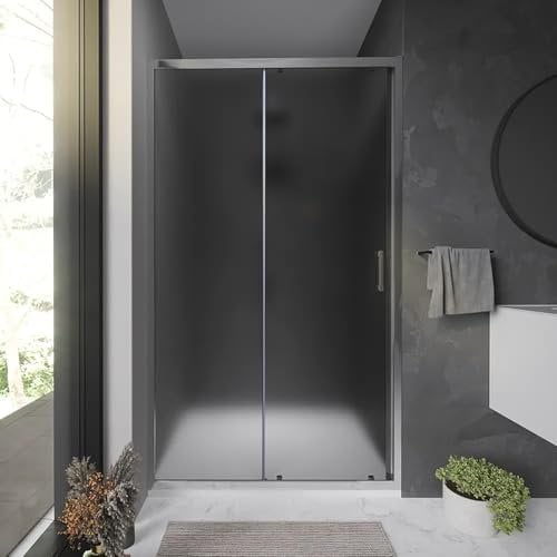 Nicchia doccia 150 cm Reversibile Scorrevole Vetro Opaco 6 mm Profilo Cromato Altezza 198 cm Parama Modello Tahiti