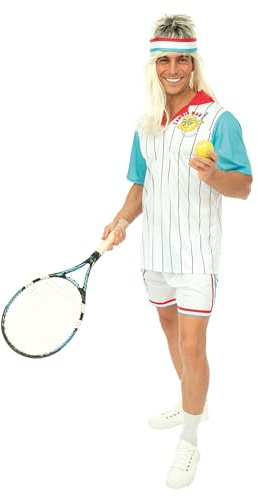 P' CLOWN - Sportkostüm für Erwachsene – Kostüm Tennisspieler – perfekt für Karneval, Kostümpartys, Halloween, Themenabende, Cosplay – Polyester