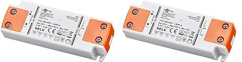 Goobay 30633 LED Trafo 230V auf 24V LED Spot 24V Transformator 15W Gesamtlast LED Treiber 24V DC Gleichspannung LED Driver 24V Trafo kein Flackern (Packung mit 2)