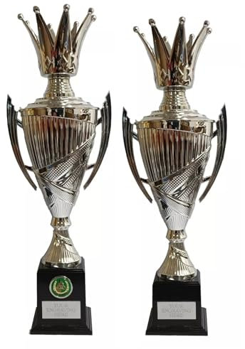 County Engraving Personalised Silver Crown Cup Trophy Award For Any Sport Engraved - Enter Your Own Custom Text (Extra Large)