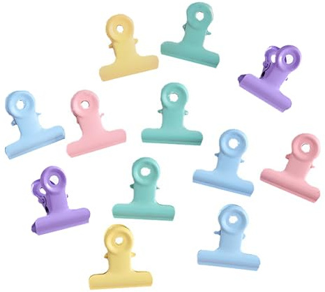 Kaizuca 35 Stück 5 Stile Metall Binder Clips, Mini Metall klammern, kleine Bulldog Clips, Bunt, für Kunsthandwerk, Lebensmittelbeutel, Zeichnungen, Fotos für zu Hause Küche und Büro