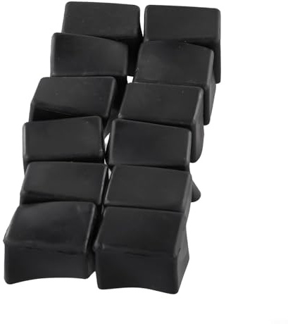 Möbelfüße aus Gummi, rechteckig, schwarz, PVC, 20 x 30 mm, 12 Stück