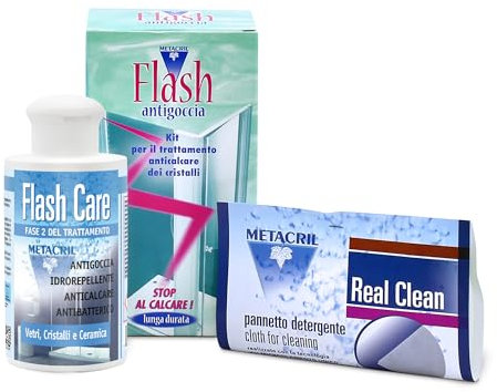 Metacril Flash Care - Kit de recarga, tratamiento antical impermeable de larga duración para cristales y cristales