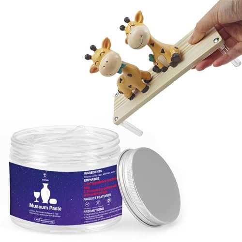 EIGTWEN 4oz Clear Museum Paste, Reusable, Excellent Adhesion, Not for Walls | Removable, Leaves No Trace, Self-Leveling, For Horizontal Surfaces Only, No Damage to Object Surfaces