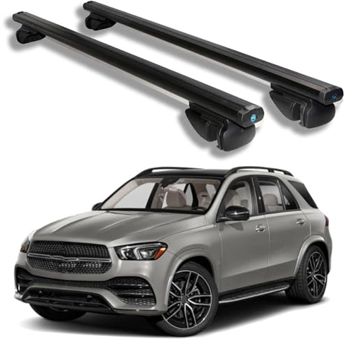 LUGIWN Dachträger Gepäckträger für Mercedes Benz GLE V167 2019-2025, Dachgepäckträger Querträger Aluminium-Dachreling Geringer Windwiderstand,Black