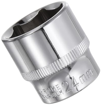 Youzzei 24mm Socket 3/8 Drive 6 Point Square Metric Socket Cr- V | Chrome Vanadium Steel 24mm Socket, 6-point Design, 3/8 Square drive, For Auto Repair, Mechanical Maintenance, DIY, Durable