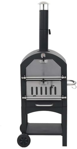 Solivagant Forno Pizza Esterno a Carbonella con Pietra Refrattaria,Nero,25.7kg
