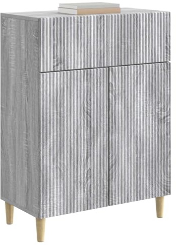 vidaXL Sideboard Graues Sonoma 66 x 34,5 x 90 cm Holzwerkstoff, Eleganter Holzlager, Vintage-Sideboard mit Regalen, multifunktionales Esszimmer-Organizer und Schrank