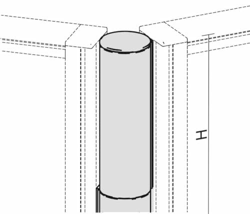 Geramöbel Trennwände, Verbindungssäule, winkelvariabel für bis zu 5 Elemente geeignet, Höhe 1800
