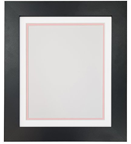 Metro Black Cadre photo avec double passe-partout blanc sur fond rose 20 x 16 pour image 40 x 30 cm
