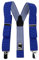TigerTie Unisex Hosenträger in Y-Form mit 3 extra starken Clips - Farbe in blau royal weiß gepunktet - hochwertige Verarbeitung - Breite 35 mm