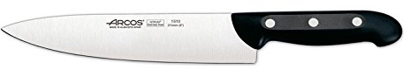Arcos Serie Maitre - Caja 6 uds Cuchillo Cocinero - Hoja de Acero Inoxidable NITRUM de 215 mm - Mango de Polipropileno Color negro (6 UDS)
