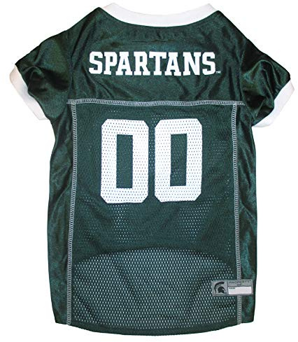 Pets First NCAA College Michigan State Spartans Mesh Jersey for DOGS & CATS, XXX-Large. Licensed Dog Jersey with your Favorite Football/Basketball College Team