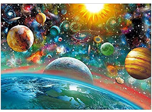 MXJSUA Diamant Painting Bilde Diamant Malerei Set für Erwachsene, 5D Diamant Bilde Kunst, Vollbohrer, Großer Universum Planet Strass Stickerei Kreuzstich Kunsthandwerk Leinwand Wanddekoration 30x40cm