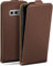 moex Flip Case für Samsung Galaxy S10e Hülle klappbar mit 360 Grad Schutz, Handyhülle mit Displayschutz, PU Leder Handytasche Lederhülle, Flip Case Cover Klapphülle, Dunkelbraun