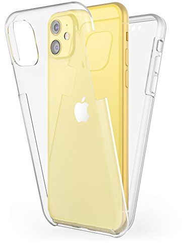 NALIA 360 Grados Funda Compatible con iPhone 11, Carcasa Integral Trasera & Delantera, Telefono Movil Estuche Cubierta Full Cover Full-Body Case con Protector Pantalla, Color:Transparente