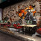 Fototapete Tapete 3D Tapetenwand Europa Und Die Vereinigten Staaten Retro Ziegel Wandbild Punk Harley Motorrad Tapete Wifi Hintergrund Wand Bar Tapete Ktv Nahtlose Wandverkleidung-350Cmx245Cm