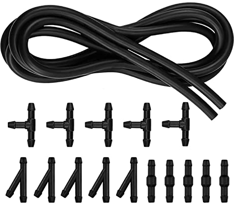 YIXISI 5m Scheibenwaschanlage Schlauch, Wischwasserschlauch Reparaturset, Automotive Isolierschlauch, Universal Mit 15 Stücke Schlauchverbinder