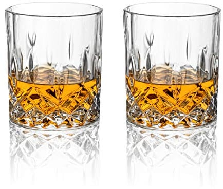 DIAMANTE 'Dorchester' Whisky Tumblers - Premium Lead Free Crystal - Set of 2