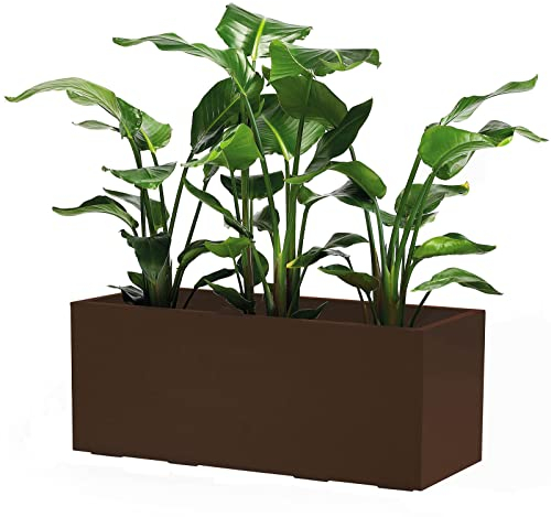 Euro 3 Plast Kebe Kiste aus recyceltem Kunststoff mit integrierter Wasserreserve, 100 cm, Farbe Rost
