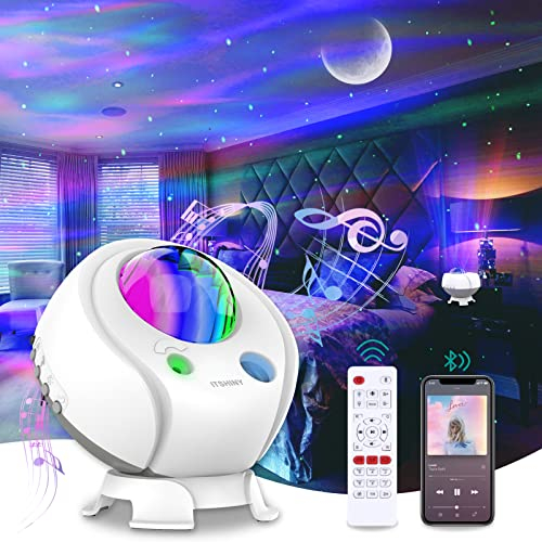 Proyector de Estrellas y Aurora LED Con Altavoz Bluetooth - Decoración de Techo Para Habitación Con Luz de Cielo Estrellado Para Infantil y Adultos