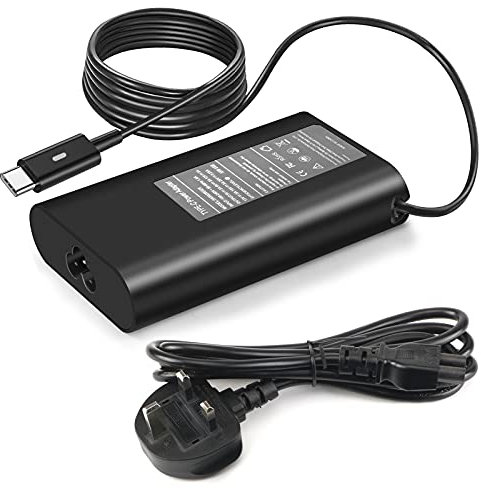 65W Type C Power Adapter for Lenovo Thinkpad X280 X390 L390 L490 T480 T480s T490 Chromebook USB C Laptop Charger Cable Supply (65W dell)