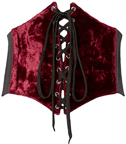 Daisy corsets Damen Lavish Dunkelroter Knautschsamt Gürtelmieder Korsett, Rot/Ausflug, einfarbig (Getaway Solids), X-Large