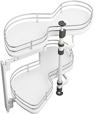 VADANIA Kitchen Cabinet Blind Corner Pullout Organizer for 800mm Cabinet, 2 Tiers Swing Tray, Soft Close, Left Handed Open