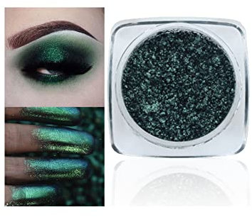 Lucoss Glitter Eyeshadow, Puder-Glitter-Lidschatten Metallic Braun/Grün/Silber/Schwarz/Lila/Gold/Blau/Rot/Gelb