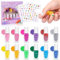 wakaniya Kids Nail Polish, 12 Rainbow Colors Peel-Off Quick Dry Nail Polish Set with Nail Art Stickers, Water-Based Non-Toxic Nail Varnish Sets for Girls Kids Toddlers