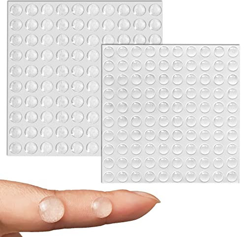 200 Pezzi Gommini Adesivi Trasparenti,Silicone Piedini di Protettivi/Gommini Silicone Paracolpi per la Protezione Parete,L'isolamento Acustico di Ante di Mobili,Porta,Tavoli,Armadi,Cassetti (2 Misure)